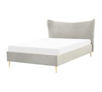 Bed Velvet CHALEIX 140 x 200 cm (EU Double) Light Grey
