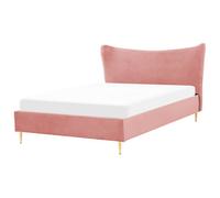 Bed Velvet CHALEIX 160 x 200 cm (EU King Size) Peach Pink
