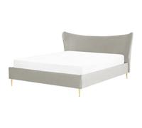 Bed Velvet CHALEIX 180 x 200 cm (EU Super King) Light Grey