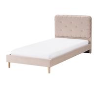 Beliani Bed Velvet Corsaint 90 X 200 Cm (Eu Single) Beige