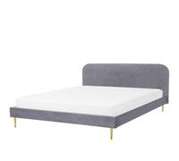 Bed Velvet FLAYAT 180 x 200 cm (EU Super King) Grey
