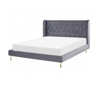Bed Velvet FORBACH 140 x 200 cm (EU Double) Grey
