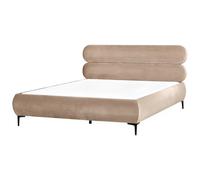 Beliani Bed Velvet Lessay 180 X 200 Cm (Eu Super King) Taupe