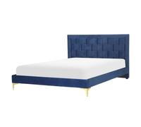 Bed Velvet LIMOUX 140 x 200 cm (EU Double) Navy Blue