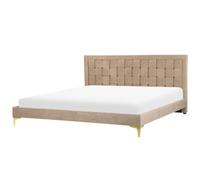 Bed Velvet LIMOUX 180 x 200 cm (EU Super King) Taupe