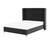 Bed Velvet LUBBON 160 x 200 cm (EU King Size) Black