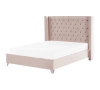 Bed Velvet LUBBON 180 x 200 cm (EU Super King) Pastel Pink