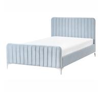 Bed Velvet LUNAN 120 x 200 cm (EU Small Double) Light Blue