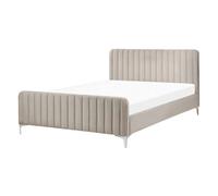 Bed Velvet LUNAN 140 x 200 cm (EU Double) Taupe