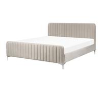 Bed Velvet LUNAN 180 x 200 cm (EU Super King) Taupe