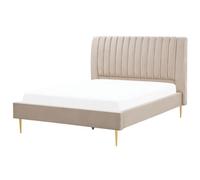 Bed Velvet MARVILLE 140 x 200 cm (EU Double) Sand Beige