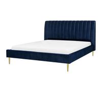 Bed Velvet MARVILLE 180 x 200 cm (EU Super King) Navy Blue