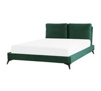 Beliani Bed Velvet Melle 160 X 200 Cm (Eu King Size) Emerald Green