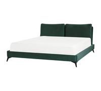 Beliani Bed Velvet Melle 180 X 200 Cm (Eu Super King) Emerald Green