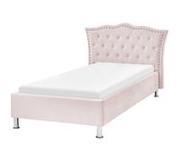 Bed Velvet METZ 90 x 200 cm (EU Single) Pastel Pink