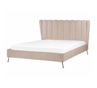 Bed Velvet MIRIBEL 160 x 200 cm (EU King Size) Taupe