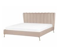 Bed Velvet MIRIBEL 180 x 200 cm (EU Super King) Taupe