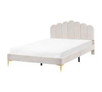 Bed Velvet SAUVIAN 160 x 200 cm (EU King Size) Off-White