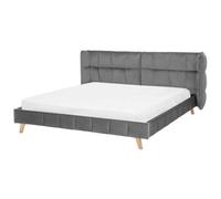 Bed Velvet SENLIS 180 x 200 cm (EU Super King) Grey