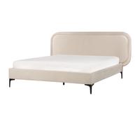 Bed Velvet SUZETTE 140 x 200 cm (EU Double) Light Beige