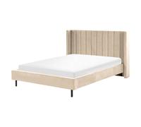 Bed Velvet VILLETTE 160 x 200 cm (EU King Size) Beige