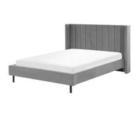 Beliani Bed Velvet Villette 160 X 200 Cm (Eu King Size) Grey