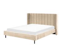 Bed Velvet VILLETTE 180 x 200 cm (EU Super King) Beige