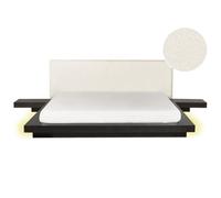 Bed with LED Boucle ZEN 180 x 200 cm (EU Super King) LED Dark Ash Wood