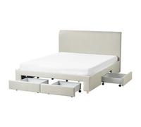 Bed with Storage Drawers SOUTRIN Fabric Beige 160 x 200 cm (EU King Size)