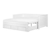Beliani Bed With Storage Drawers Wood Cahors 90 X 200 Cm (Eu Single) White