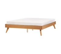 Beliani Bed Without Headboard Berric 140 X 200 Cm (Eu Double) Natural Ash Wood