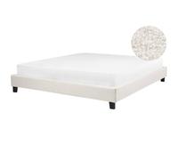 Beliani Bed Without Headboard Boucle Roanne 180 X 200 Cm (Eu Super King) Light Beige