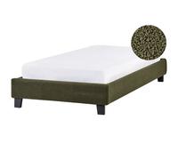 Bed without Headboard Boucle ROANNE 90 x 200 cm (EU Single) Dark Green