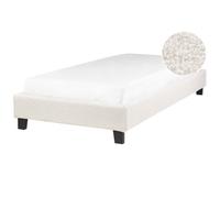 Bed without Headboard Boucle ROANNE 90 x 200 cm (EU Single) Light Beige