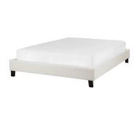 Beliani Bed Without Headboard Fabric Roanne 140 X 200 Cm Eu Double Light Beige