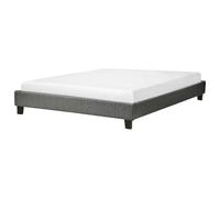 Beliani Bed Without Headboard Fabric Roanne 160 X 200 Cm (Eu King Size) Grey