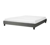 Beliani Bed Without Headboard Fabric Roanne 180 X 200 Cm (Eu Super King) Grey