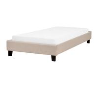 Beliani Bed Without Headboard Fabric Roanne 90 X 200 Cm Eu Single Beige