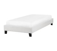 Beliani Bed Without Headboard Fabric Roanne 90 X 200 Cm (Eu Single) Light Grey