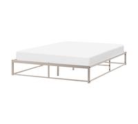 Beliani Bed Without Headboard Metal Viry 140 X 200 Cm (Eu Double) Light Beige