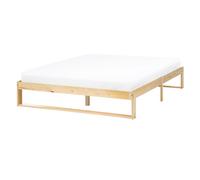 Beliani Bed Without Headboard Pine Wood Talairan 140 X 200 Cm (Eu Double) Light Brown