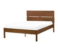 Beliani Bed Wood Boisset 120 X 200 Cm (Eu Small Double) Dark Brown