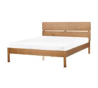 Beliani Wooden Eu King Size Bed Light Boisset