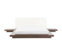 Beliani Bed Zen 160 X 200 Cm Eu King Size Brown Ash Wood