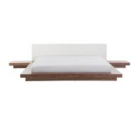 Beliani Bed Zen 180 X 200 Cm Eu Super King Brown Ash Wood