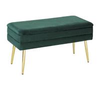Beliani Storage Bench DURHAM Velvet Dark Green, Green