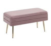 Beliani Storage Bench DURHAM Velvet Pink, Pink