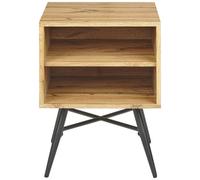 Beliani Bedside Table In Light Brown Mdf With 2 Open Shelves - Compact Freestanding Bedside Table For Bedroom Storage