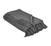 Beliani Bedspread Bere Cotton 200 X 220 Cm Dark Grey