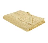 Beliani Bedspread Daulet Cotton 150 X 200 Cm Yellow